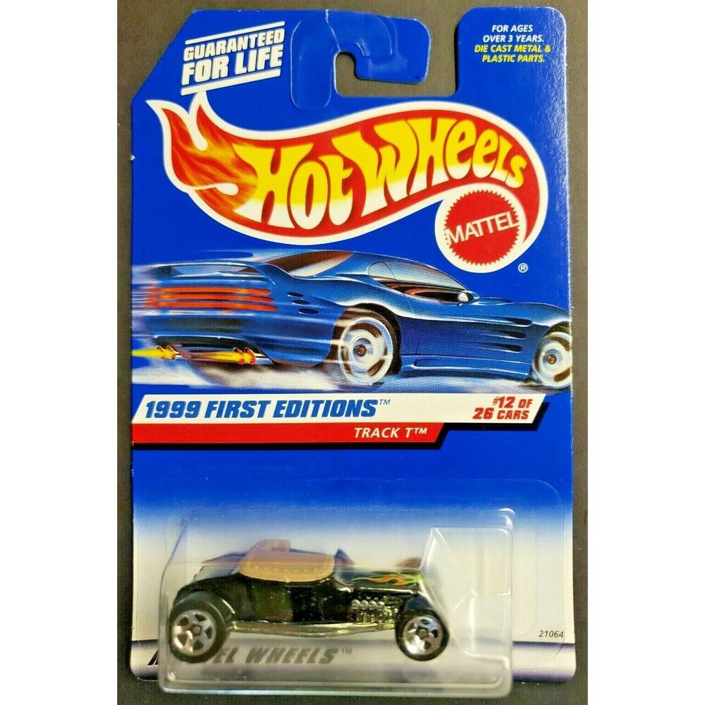 1999 Hot Wheels Track T #917 12 of 36 First Edition Black Roadster HW8